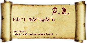 Pál Mátyás névjegykártya